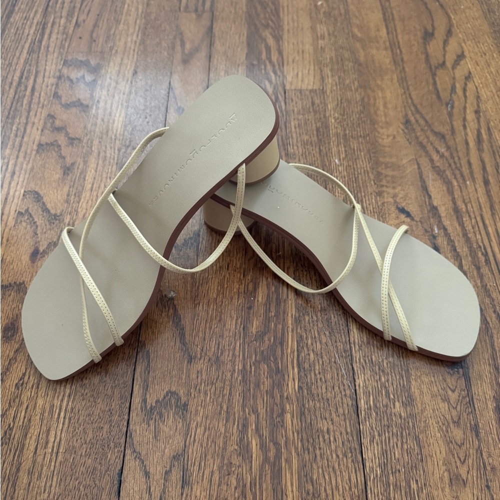 Adolfo Dominguez Cream Minimalist Sandals